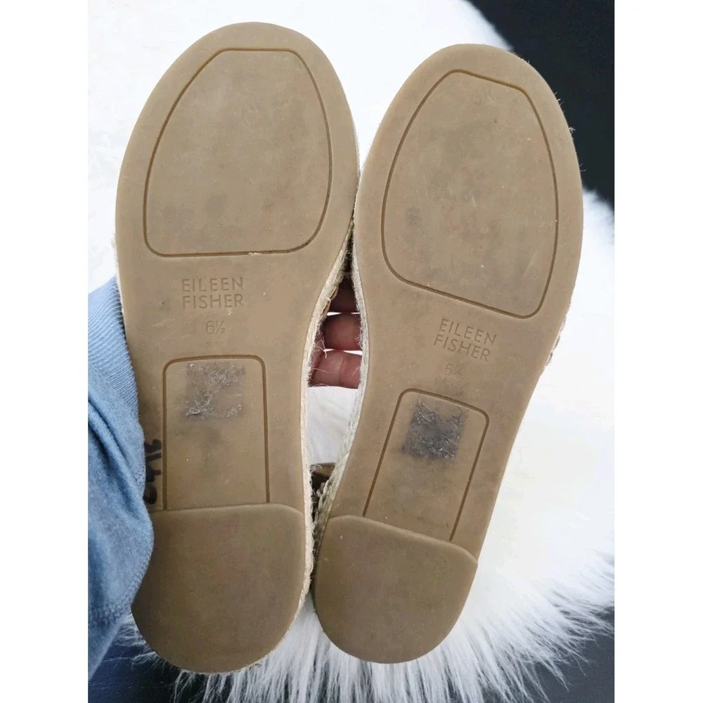Eileen Fisher Lala Espadrille Women's Size 6.5 Bronze Brown Shimmer Ankle Strap